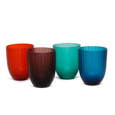 Bison Home Glassware - Brian Tunks Cut Glass Iguassu Tumbler Set X 4 (Mix A) 3 Bison Home Glassware - Brian Tunks Cut Glass Iguassu Tumbler Set X 4 (Mix A)