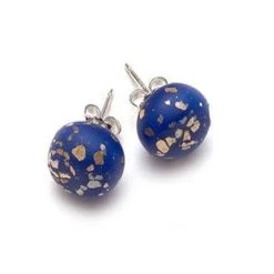 Emily Green Stud Earrings - Cobalt Gold
