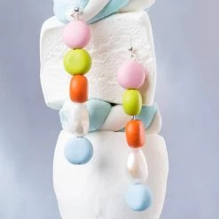 Emily Green - Splits Beaded Pearl Drops (Caramel, Powder Blue & Wasabi) Earrings