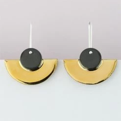 Erin Lightfoot Porcelain Earrings - Black Crescents