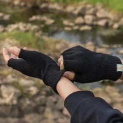 Otto & Spike Fingerless Gloves - Black