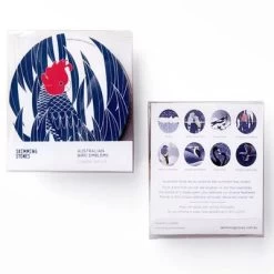 Skimming Stones Coaster Set - Australian Bird Emblems X 8