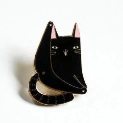 Surfing Sloth Pins - Black Cat