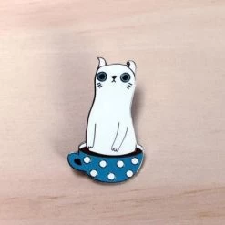 Surfing Sloth Pins - Coffee Cat