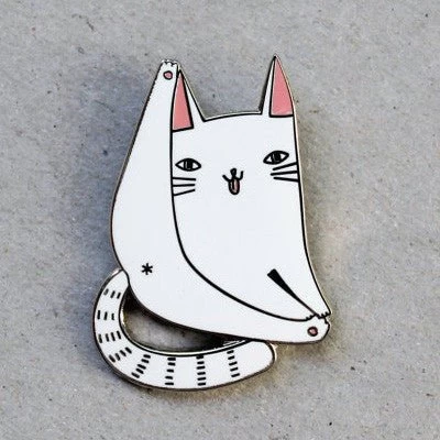 Surfing Sloth Pins - White Cat 3 Surfing Sloth Pins - White Cat